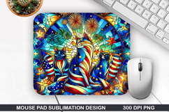 Cat Mouse Pad Sublimation, 4th Of July Mouse Pad PNG Design Product Image 1