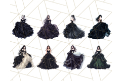 Gothic Wedding Dress PNG Bundle, Dark Bridal Clipart Product Image 3