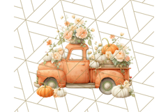 Vintage Truck Pumpkin and Fall Flowers PNG Clipart, Autumn Product Image 3