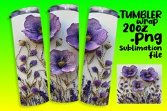 3D Embroidered Flower Pattern Tumbler Wrap - Spring Delight Product Image 1