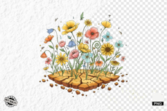 Whimsical Summer Wildflowers Clipart Product Image 1