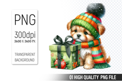 Watercolor Christmas Animals Clipart PNG Bundle, 37Designs Product Image 2