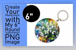 Vibrant Keychain Round Design PNG , Flowers Product Image 1