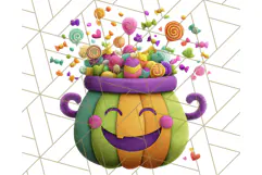 Colorful Halloween Clipart PNG, Cute Kids & Candy Clip Art Product Image 3