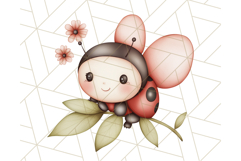 Cute Ladybug Clipart PNG, Pastel Whimsical Bug Illustrations Product Image 3