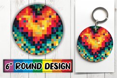 Versatile Heart Pattern Sublimation Art Product Image 1