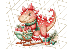 Christmas Dinosaur PNG Clipart, Cute Dino Holiday Art Png Product Image 3