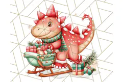 Christmas Dinosaur PNG Clipart, Cute Dino Holiday Art Png Product Image 3