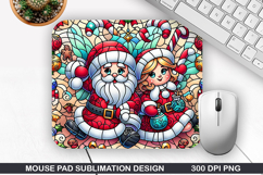 Santa Mouse Pad Sublimation, Christmas Mouse Pad PNG Design Product Image 1