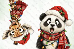 Funny Christmas Animals Clipart Product Image 1