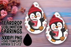 Bright Teardrop Earrings PNG Template , Christmas Product Image 1