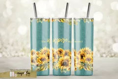 MOTIVATION sunflower tumbler wrap sublimation design png Product Image 2