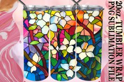 20oz Tumbler Wrap Stained Glass Tree Colorful Design Product Image 1