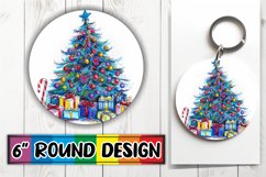 Sublimation Round Design - Watercolor Holiday Product Image 1
