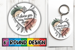 Blissful Round Sublimation Ornaments PNG, Heart Quote Product Image 1