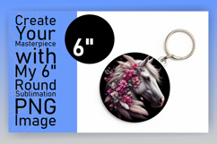 Dynamic Round Design PNG Keychain , Horse Product Image 1