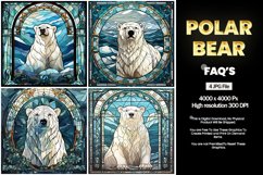 Polar Bear Stained Glass Square Coaster - 4 Variation Product Image 2