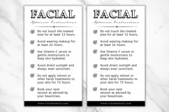 Facial Treatment Aftercare Card Template - Mini B&W Product Image 3