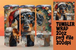 Christmas Tumbler Wrap Sublimation Winter Peeking Dog Art Product Image 1