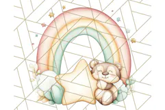 Pastel Plushie Rainbow Clipart PNG, Nursery Baby Animals Png Product Image 3