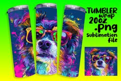Vibrant Dog Tumbler Wrap Sublimation Product Image 1