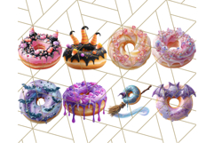 Realistic Halloween Donut Clipart PNG, Spooky Cute Sweets Product Image 3