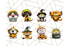 Halloween Animals in Costumes Clipart PNG, Cute Pets Art Product Image 3