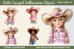 Little Cowgirl Clipart Sublimation PNG Product Image 1