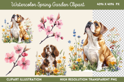 Watercolor Spring Garden Clipart PNG Product Image 1