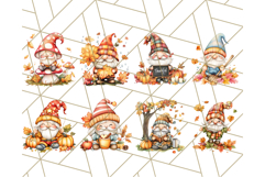 Fall Gnome PNG Clipart, Cute Autumn Gnomes with Pumpkins Product Image 3