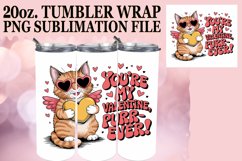 Radiant Mornings 20oz tumbler wrap, Valentines Cat Product Image 1