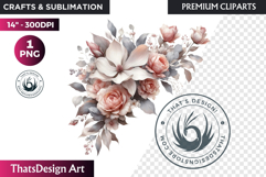 Ethereal Floral arrangements Clipart PNG Rose gold and blush Product Image 1
