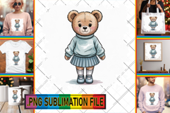 Sweet TOTE BAG Ideas PNG, Teddy Bear Product Image 1