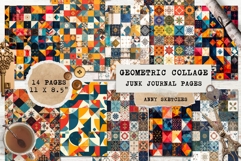 Geometric Collage Junk Journal Pages Printable Bundle Product Image 1