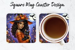 Halloween Witch Mug coaster | Coaster | Sublimation Design Product Image 1