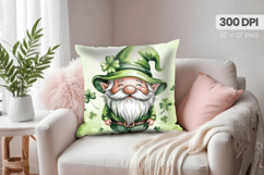Cute Leprechaun Gnome Pillow PNG Sublimation Design Product Image 1