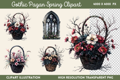 Gothic Pagan Spring Sublimation Clipart PNG Product Image 1