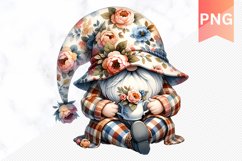 Floral Gnome Sublimation - Clipart PNG Bundle Product Image 2
