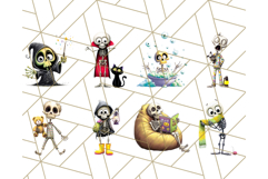 Quirky Skeleton Clipart PNG, Funny Halloween Bones Art Product Image 3