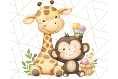 Spring Animal Ice Cream Clipart, Cute Pastel Animal PNG Product Image 3