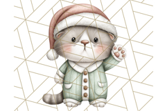 Christmas Pets in Pajamas Clipart PNG, Christmas Png Clipart Product Image 3