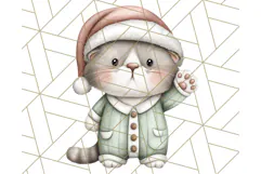 Christmas Pets in Pajamas Clipart PNG, Christmas Png Clipart Product Image 3