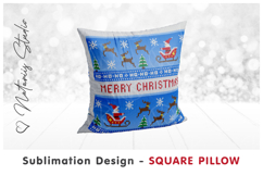 3 Cozy Christmas Knitted Designs - Sublimation Square Pillow Product Image 2