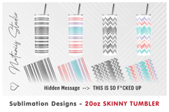 2 Adults Hidden Message Patterns - 20oz Skinny Tumbler Product Image 2