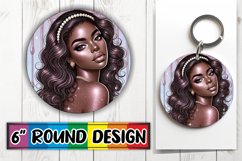 Whimsical Car Coaster Round PNG, Afro Girl Product Image 1