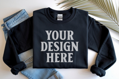 Black Gildan 18000 Folded Flat Lay Mockups Product Image 1