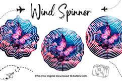 Butterfly Flower Wind Spinner Template Butterfly Sublimation Product Image 1