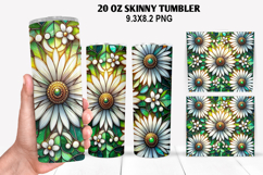 Flower Skinny Tumbler 20oz Wrap Design, Flowers Tumble PNG Product Image 1