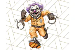 Creepy Clown Halloween PNG Clipart, Spooky Circus Art Product Image 3