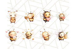 Cute Bee Clipart PNG, Adorable Bumblebee Illustrations Product Image 3